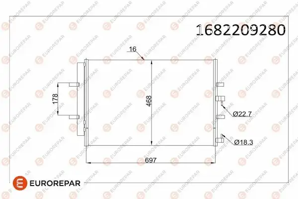 Eurorepar 1682209280 Klima Radyatörü Ford Transit V362 V363 Custom 2012 2 2 TDCI