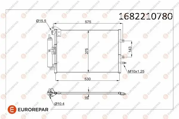 Eurorepar 1682210780 Psa Erp Klima Radyatörü Renault Clio III Modus 04 09 K9k K4j D4f