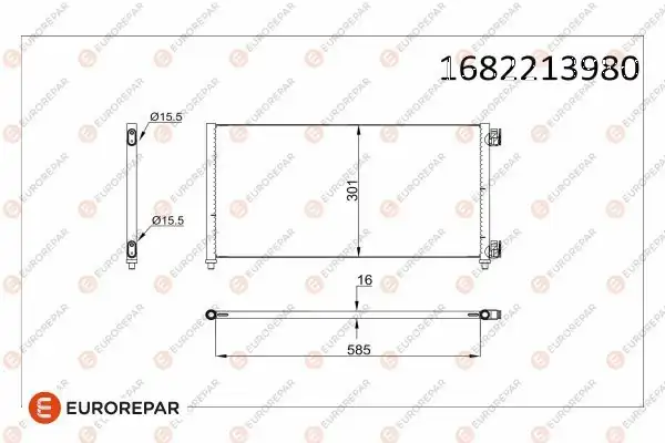 EUROREPAR 1682213880 | Psa / Erp Klima Radyatörü Kia Sportage III (Sl) Hyundai İx35 (Lm,El,Elh)