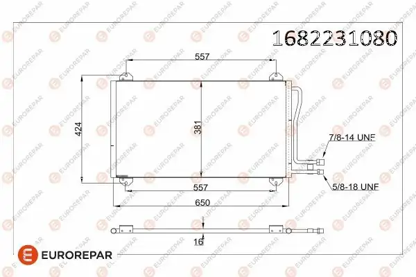 Eurorepar 1682231080 Psa Erp Klima Radyatörü Mercedes Benz Sprinter 97 00