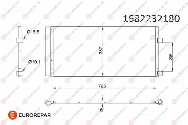 Eurorepar 1682232180 Renault Laguna III Latitüde Klima Radyatörü