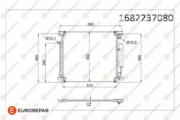 EUROREPAR 1682237080 | Klima Radyatörü Fiat Fullback/Mitsubishi Pajero Sport III/L200
