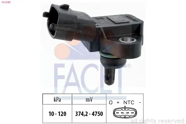 FACET 10.3180 | Map Sensörü Accent Blue 1.4 Benzinli 2011-> Ix35 1.6 Benzinli 2009->
