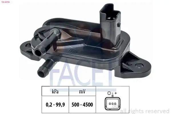 FACET 10-3316 | Dpf Basınç Sensörü Daily IV V VI 06 Ducato III 06 Boxer 06 Jumper 06 Karsan Jest 10 F1a F1