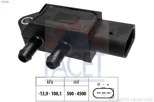 FACET 10.3318 | Basınç Sensörü VW 1.6 TDI 2013-Clh