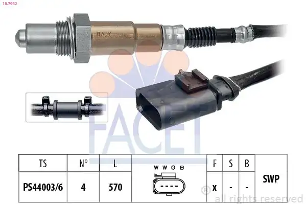 FACET 10.7932 | Oksijen Sensörü VW Golf V/Jetta 1.4 TSI/1.4 FSI