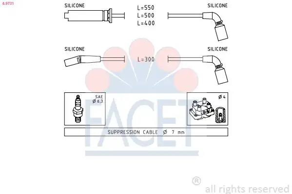 FACET 4-9731 | Buji Kablosu Takımı Chevrolet Aveo Kalos 1 4 8v