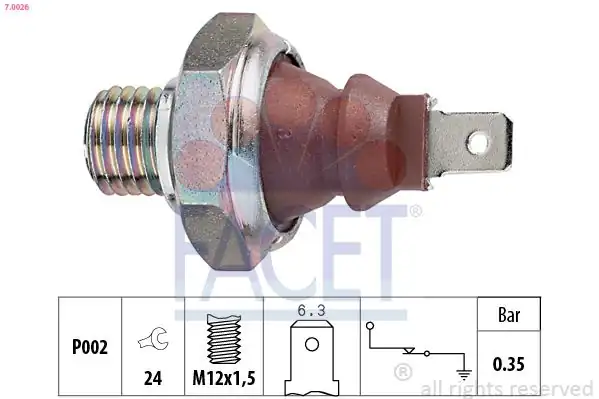 FACET 7-0026 | Yağ Basınç Müşürü Bmw M20 M30 E30 Mercedes Vito 638 Sprinter 00 06
