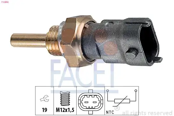 FACET 7.3264 | Hararet Müşürü Fiat Doblo Linea Punto 16 | Ducato 2,0D 500L 500X Bravo II Doblo Freemont Linea