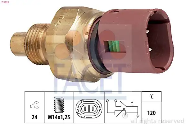 FACET 7-3522 | Hararet Müşürü R19 R21 R9 Ym 2 Fişli Clio 1 2 1 4 1 6 1 9 Kangoo Megane Scenic E7j K7m