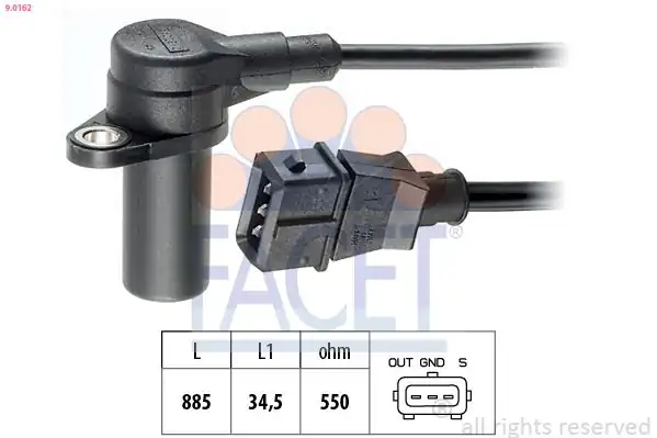 FACET 9-0162 | Krank Devir Sensörü Opel Astra F Vectra B Corsa B 1 4 1 6 16v X14xe X16xel