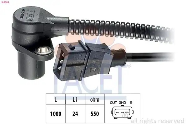 FACET 9-0164 | Krank Mili Sensörü Opel Astra F Omega B Vectra A 18sv C20ne
