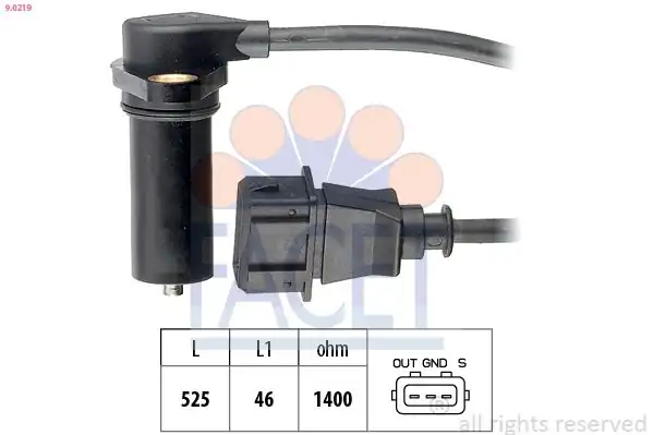 FACET 9-0219 | Krank Devir Sensörü T5 Beetle Bora Golf IV Sharan A3 Alhambra Ibiza Leon Toledo Fabia AGR Agp Ahf