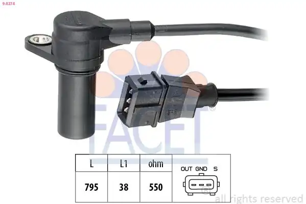 FACET 9-0274 | Krank Devir Sensörü Opel Vectra B X25xe 1619902