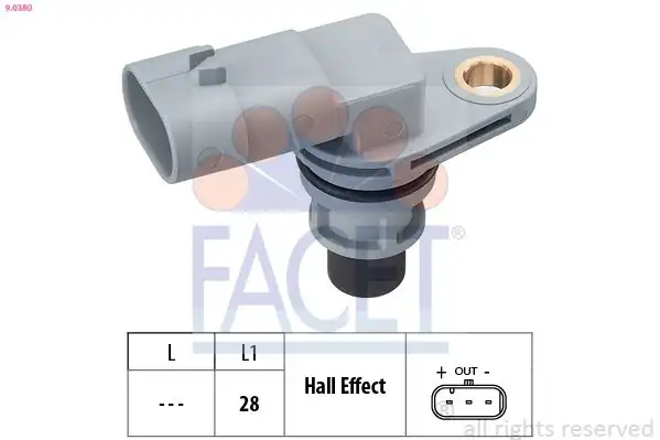 FACET 9.0380 | Eksantrik Devir Sensörü Opel Astra H / J / Corsa C / D / E / Combo C / Aveo T300 1.3 D