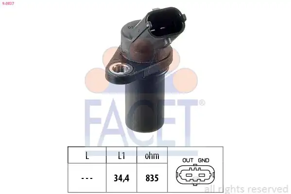 FACET 9-0837 | Eksantrik Mili Sinyal Sensörü Rvı Premıum 2 Magnum Dxi 520 25 08 09