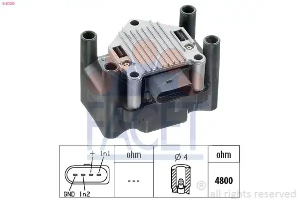FACET 9-8120 | Ateşleme Bobini VW Golf IV V Bora A3 Zse 003