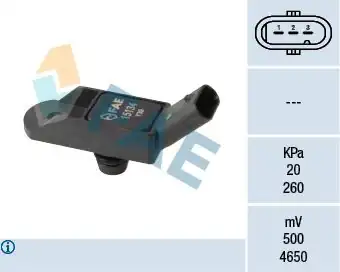 FAE 15134 | Basınç Sensörü Emme Manifolt 208 3008 308 5008 508 Rcz C3 C4 II C4 C5 X7 Ds3 Ds4 Ds5 Ep6 1 6 16v