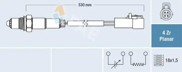 FAE 77256 | Oksijen Sensörü Focus C Max II 04 05 Volvo C30 S40 S80 İ Xc90 İ 2 5t