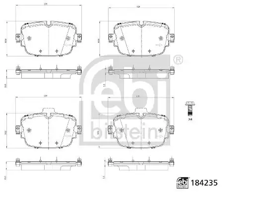 Febi Bilstein 184235 Arka Fren Balatası Audi A7 A8 Q8