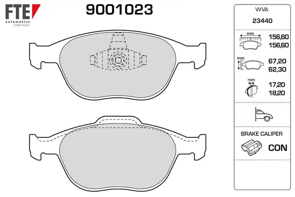 FTE 9001023 | Ön Fren Balatası Ford Connect 1 8 TDCI 02 13 Focus 1 8 TDCI 98 05