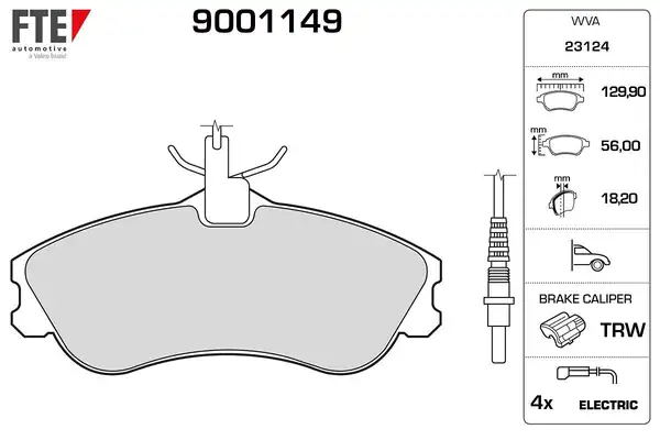FTE 9001149 | Ön Fren Balatası Partner P306 Cabrıolet Sedan 1 8i 16v 2 0i Berlingo Xsara 1 8i 1 9d