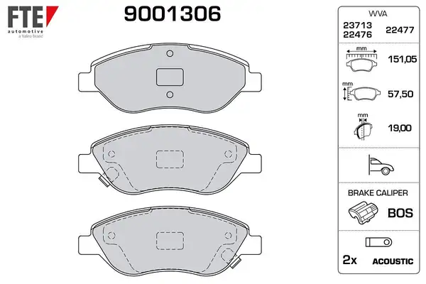 FTE 9001306 | Ön Balata Egea Ym Bravo 1 4 1 6d 1 9d 2 0d 08 Delta 1 4 10 1 6d 08 11 Büyük Tip