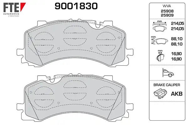 FTE 9001830 | Ön Fren Balatası Audi Touareg A8 18 A6 A7 Q8 19 Q7 17