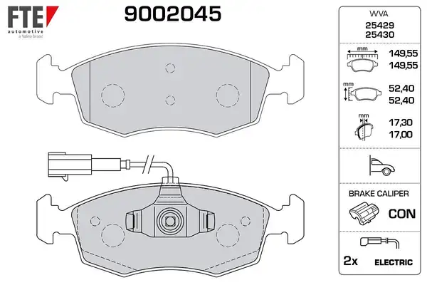 FTE 9002045 | Ön Fren Balatası Punto Evo 500 1 2 1 3 1 4 09