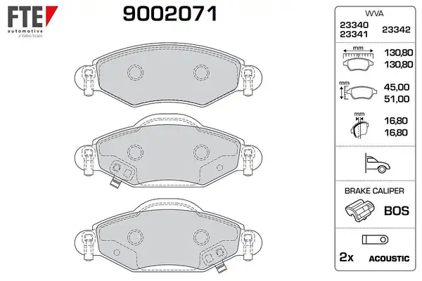 FTE 9002071 | Ön Fren Balatası Yaris 03 10 Vvt-I 1 4 1 5 D4d