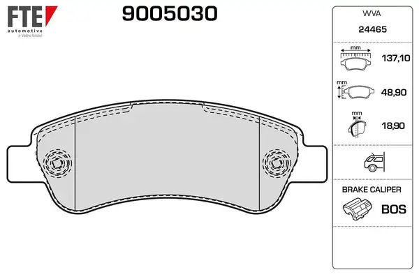 FTE 9005030 | Arka Fren Balatası Ducato Boxer Jumper 2 2d 100 Multijet 2 3d 120 Multijet 3 0d 160 Multijet 07 06