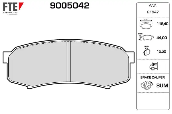 FTE 9005042 | Fren Balatası Arka Land Cruiser 2 7 3 4 4 0 97 Lexus Gx 470 01