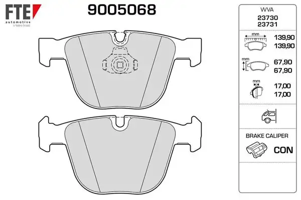 FTE 9005068 | Fren Balatası Arka E60-E61-E63-E64-E65-E66-X5 E70-X5 F15-X6 E71-X6 F16 Bm 03-18