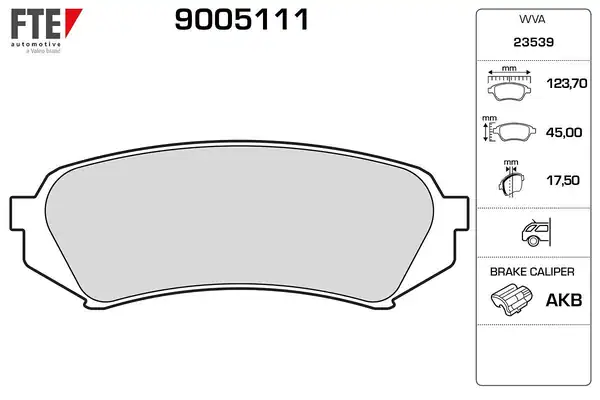 FTE 9005111 | Arka Fren Balatası Land Cruiser 100 4 7 V8 4 2td 98 1526185