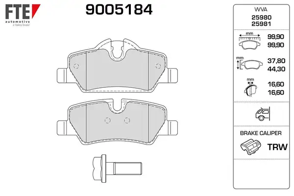 FTE 9005184 | Fren Balatası Arka Mini F55 F56 F57