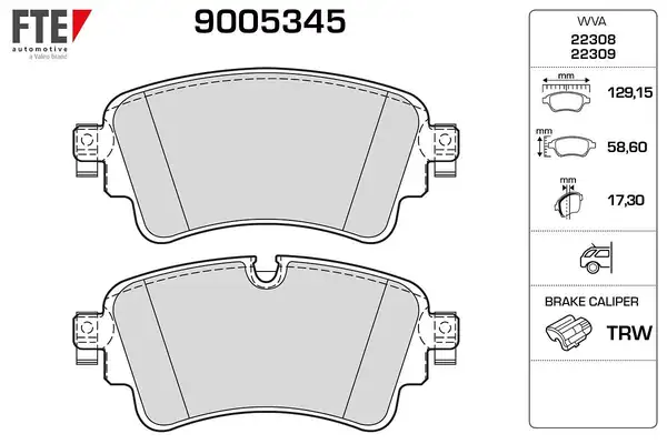 FTE 9005345 | Arka Fren Balatası Audi A4 1 4 TFSI 15