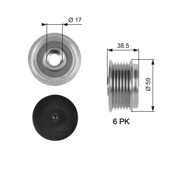 GATES OAP7063 | Alternatör Kasnağı P4007 C-Crosser 1.8 2.0 Asx 08 -