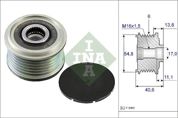 INA 535010210 | Alternatör Kasnağı 06-Clio.3-Mds 1.5 DCI For:Bosch 6 Kanallı
