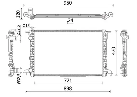 Mahle Cr 2179 000s Su Radyatörü VW Touareg Audi A4 A5 A6 A7 Q7 15