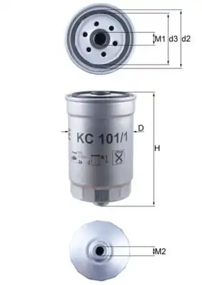 MAHLE KC101-1 | Mazot Filtresi Accent Era 1,5 CRDI 2008- Getz 1,5 CRDI 2006- i30 1.6 CRDI 2007- Santafe 2006 -