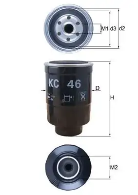 MAHLE KC46 | Yakıt Filtresi Opel Campo (Tf0, Tf1) 2.5 D (Tfr54)-56 KW / 76 Ps-08.1991-06.1994