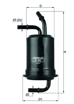 MAHLE KL487 | Filtre Benzin-(Kia Shuma 98 / 04 / Carens 00 / 04 / Sephıa 98 / 02)