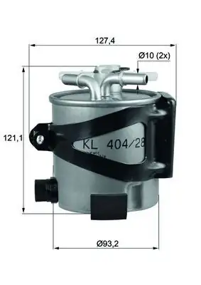 MAHLE KLH44-25 | Mazot Filtresi Metal 85 Bg / 105 Bg Megane II Scenic II 1.5 K9k 724 / 732 Indılı