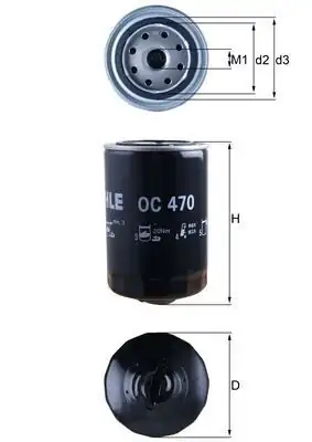 MAHLE OC470 | Yağ Filtresi Passat 1 8t 96 05 A4 1 8t 96 04 A6 1 8t 97 05 Exeo 1 8t 08 Superb 1 8t