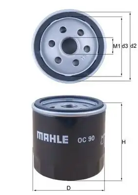 MAHLE OC90 | Yağ Filtresi Opel Astra F/G Corsa A/B Vectra A/B/C Chevrolet Lacetti Rezzo