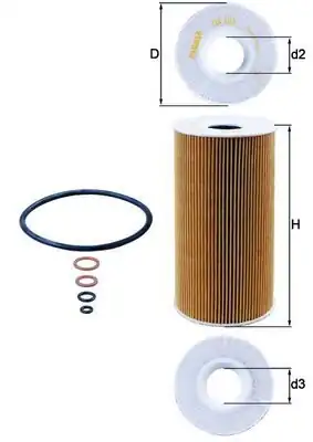 MAHLE OX126D | Yağ Filtresi BMW E34 E36 E38 E39 M51 525 TDS 725 TDS Opel Omega B 2.5 TD Range Rover II (P38a)