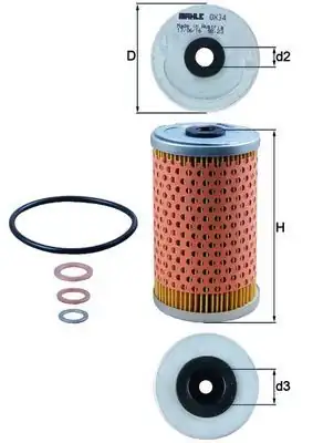 MAHLE OX34D | Yağ Filtresi Mercedes 190 W201 E2.0/E2.3 W123/S123/C123/W460 80-92
