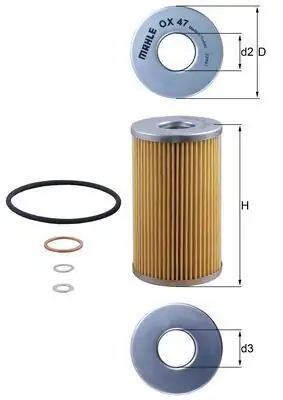 MAHLE OX47D | Yağ Filtresi Mercedes W114 68 76 W115 68 77 W111 67 71 C123 77 80 S123 78 82