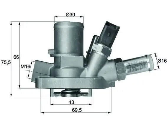 MAHLE TI14780 | Termostat 80°C Fiat Linea, Grande Punto, Bravo II, Alfa Romeo MiTo, Opel Combo 1.4 T-Jet