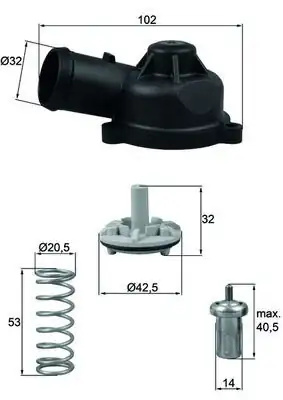 MAHLE TI24483D | Termostat 83°C 08-Golf.V-Jtta-Psst-Plo-Fbı-Oct-Leo-Ibz-Tld-A3 1.4Tsi-Tfsi